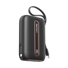 NEXTBATT Mini Powerbank med Quick Charge 20000mAh 22,5W med Dual Kabler - Sort