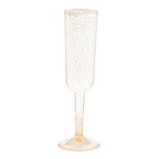 Champagneglas I Plast Guld Glitter - 4 st