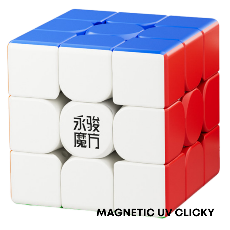YJ YuLong V2 3x3 Magnetic Speed Cube UV Coated Stickerless (Clicky Edition) - Professorterning.