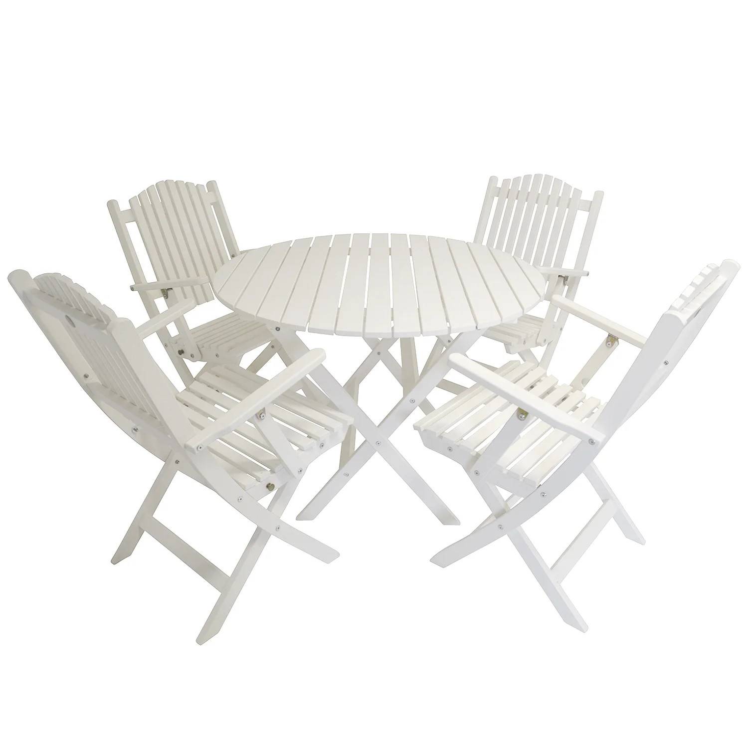 Slite matgrupp vit - 4 stolar - Ø100 cm - Vit