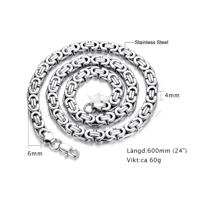 Kejsar Steel Flat - Kejsarhalsband 316L Rostfritt Stål 60g 6mm*600mm