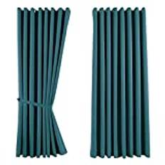 Gardinlåda, gardiner, ogenomskinliga "Newyork", petrol, H x B 225 x 295 cm, 2-pack, termiska gardiner, mörkläggningsgardin, mörkläggningsgardin, mörkläggningsöljetter, ljudisolerande, Oeko-Tex