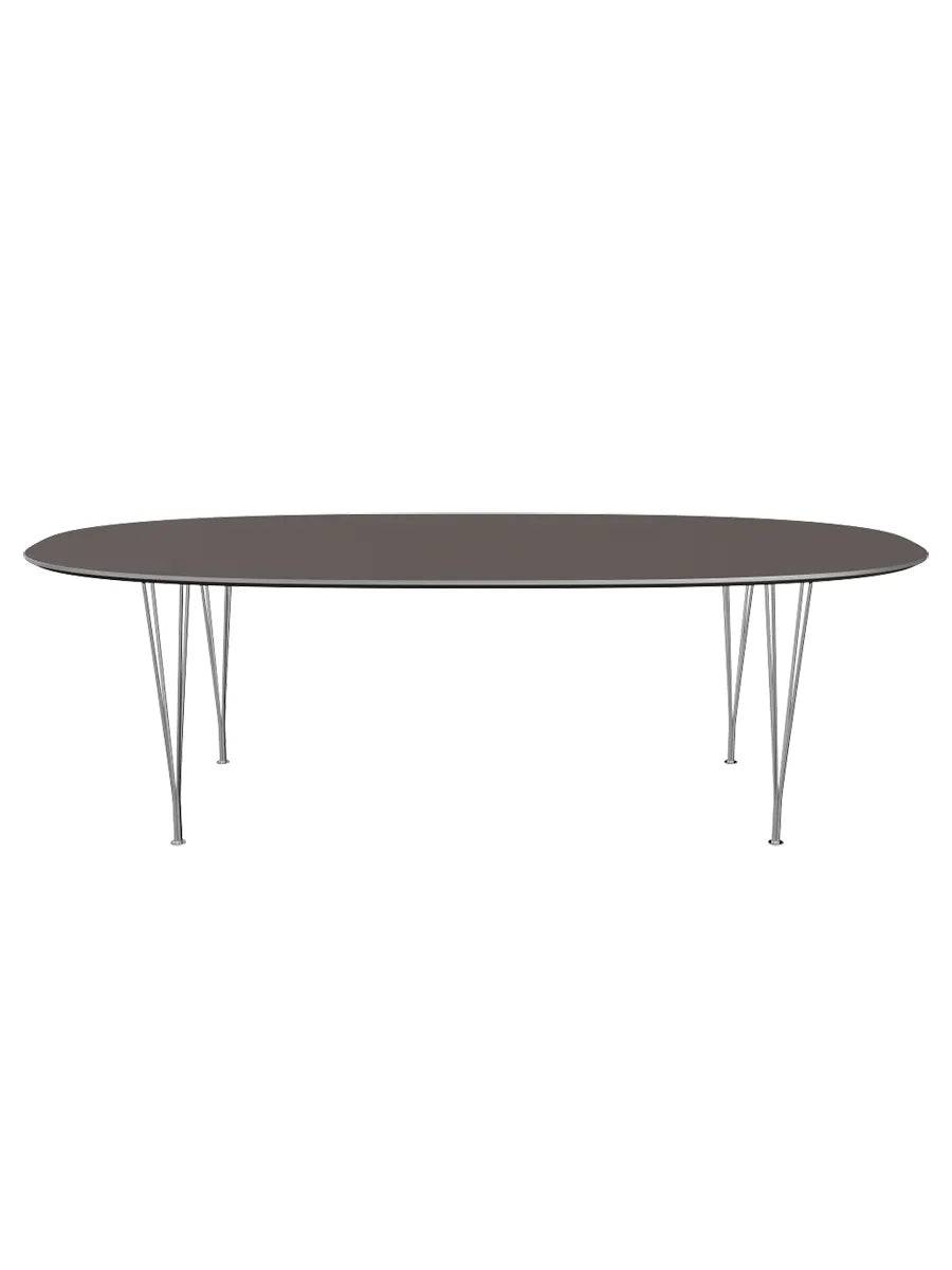 Piet Hein B614 Superellipse spisebord, 240 x 120 cm fra Fritz Hansen Grå laminat m. alukant - Jacobsen Plus