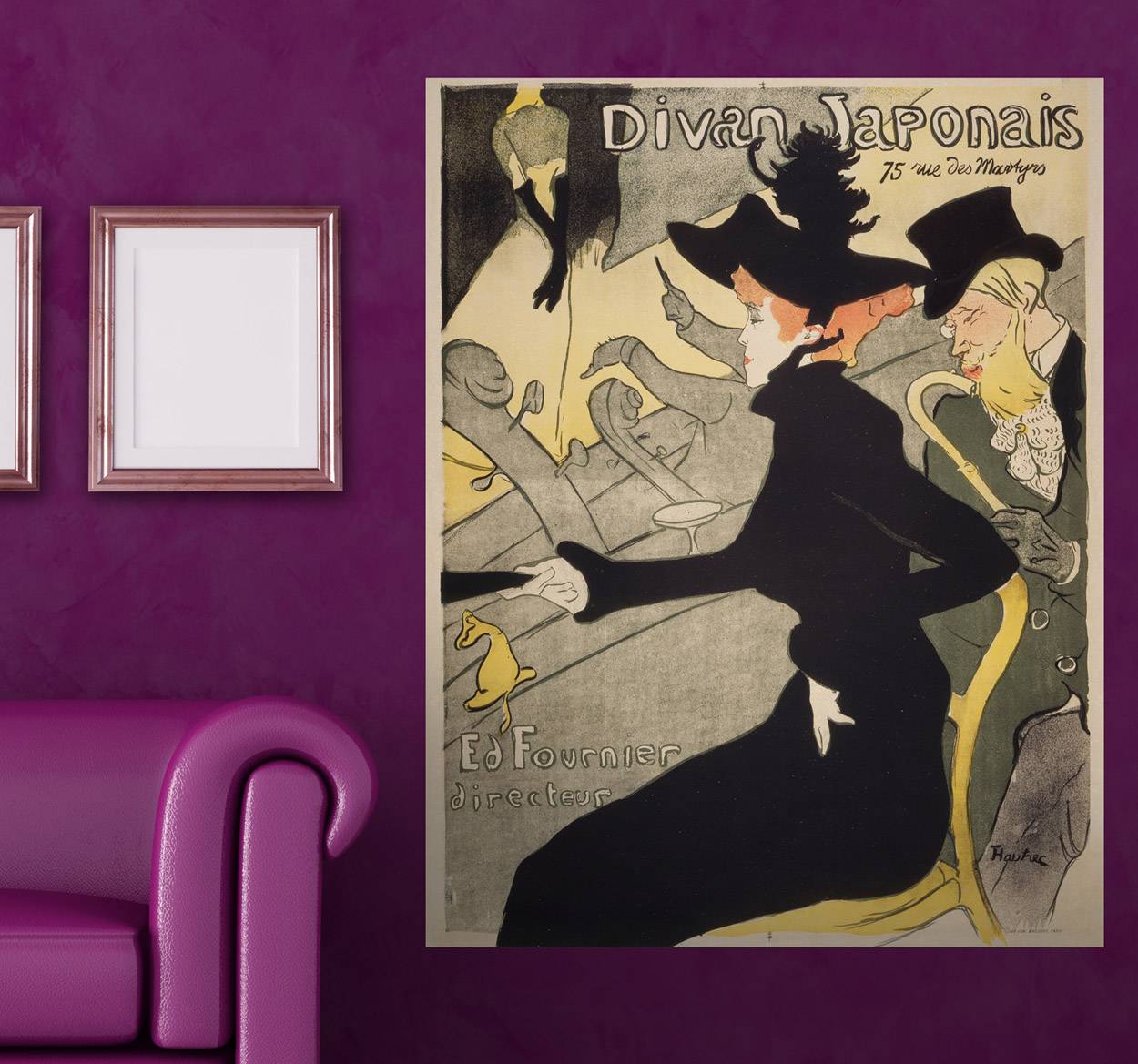 Divan japonais lautrec affischklistermärke