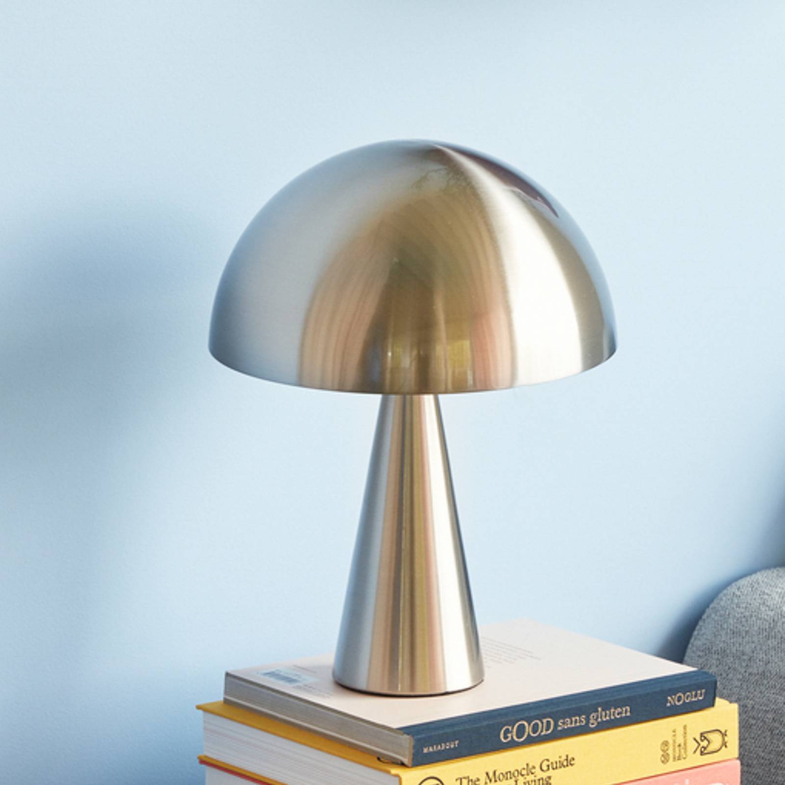 Hübsch Bordslampa Mush Mini, Aluminium / grå / zink, Vardagsrum / matsal, Metall, Design, Bordslampa