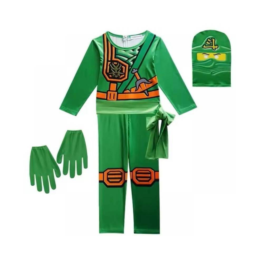 (5 years/6 years) Ninjago Costume Kids Green Ninja 5-6 Years Role Play Party Outfit