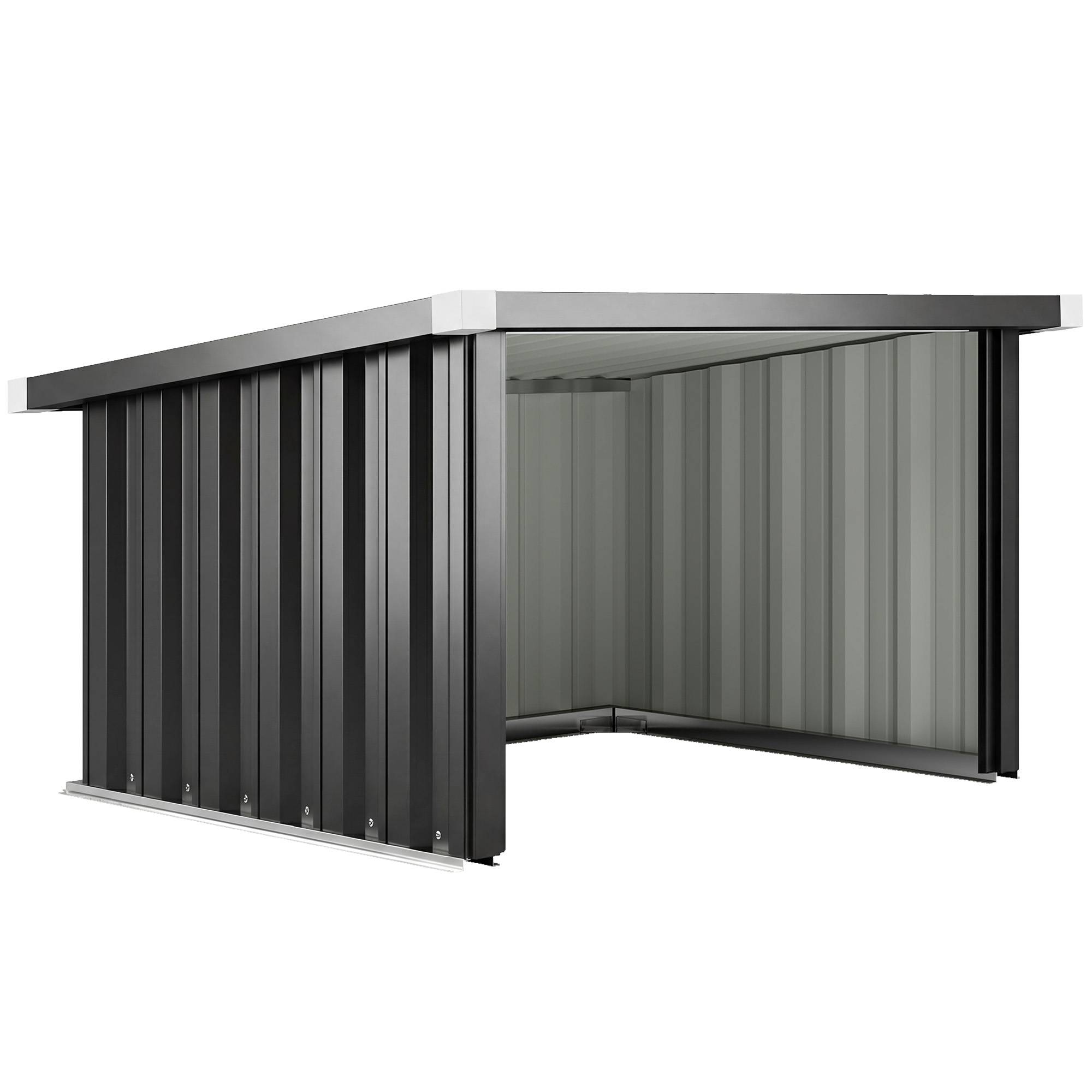 Outsunny Robot Mower Shelter Garage for Robotic Lawn Mower with Sloped Galvanized Steel Roof, 108 x 86 x 62.5 cm, Dark gray
