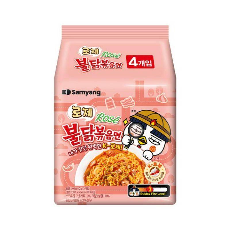 Samyang Buldak Rose Hot Chicken Stir Fried Ramen 140g x 4