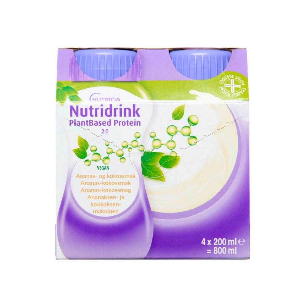 Nutridrink Plantebaseret Protein 2.0 Ananas-Kokos - 4 x 200 ml
