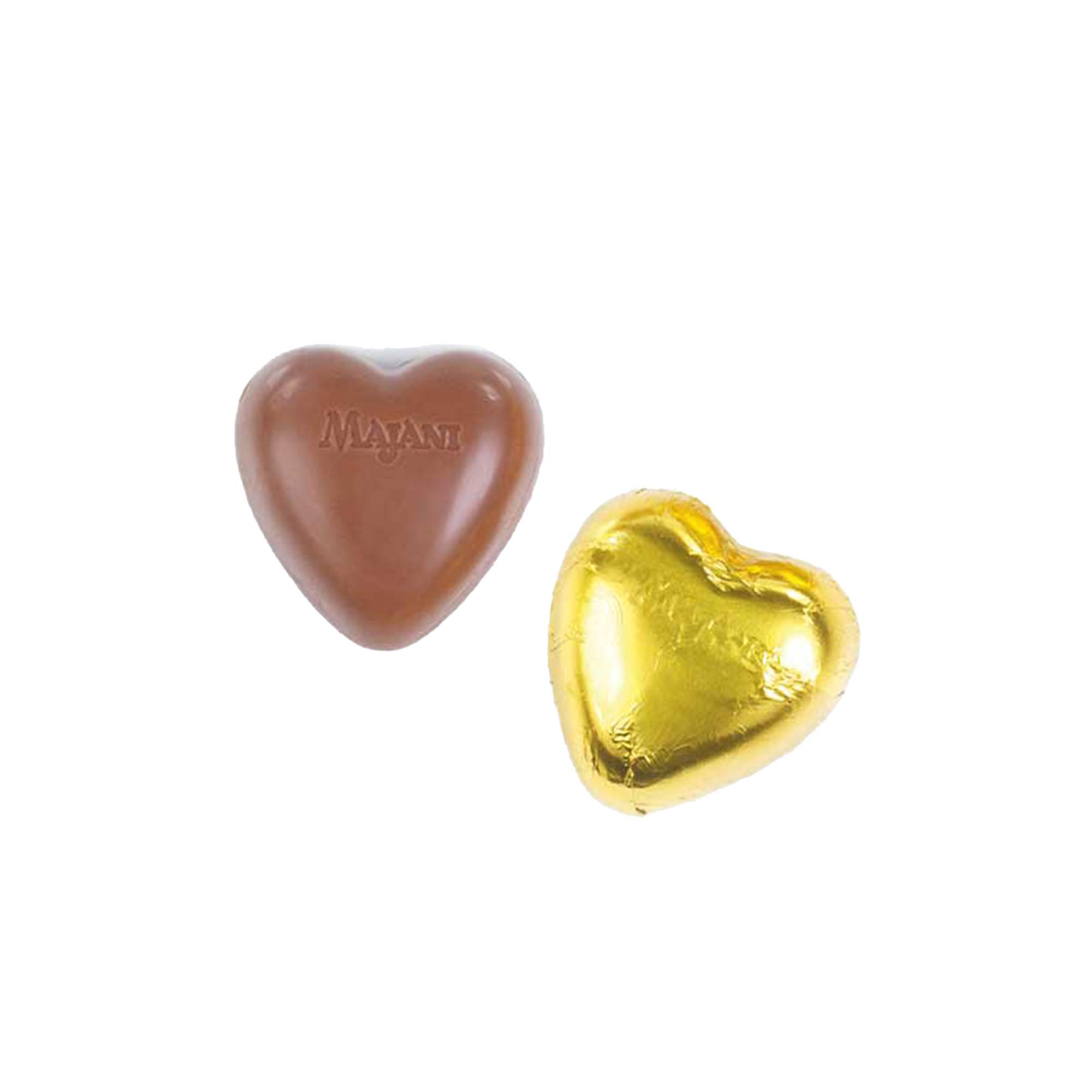 Ett hjärta av guld - guldgult chokladhjärta Majani (15g)