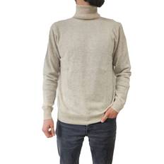 ZWILLINGSHERZ Herren 100% Kaschmir-Pullover Rollkragen-Pullover Langarm-Shirt 11199 Beige