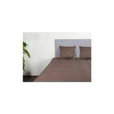 Dobbelt sengetøj i 100% Bomuldssatin - 200x220 cm - Brunt ensfarvet sengesæt - Borg Living sengelinned