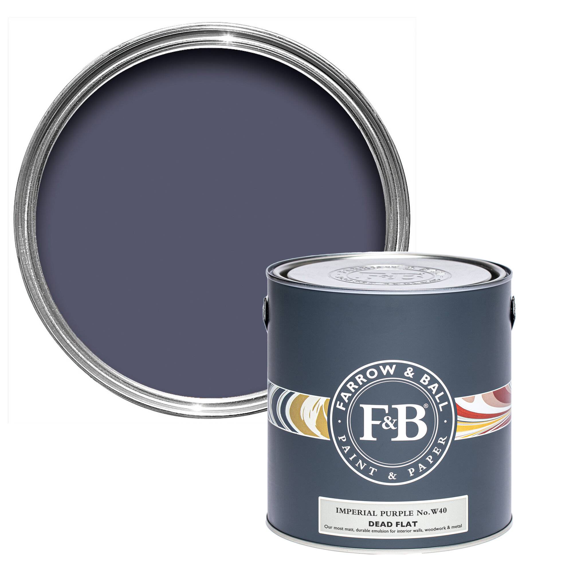 Farrow & Ball Dead Flat Archiv colour - Imperial Purple W40 - 0,75l - blue