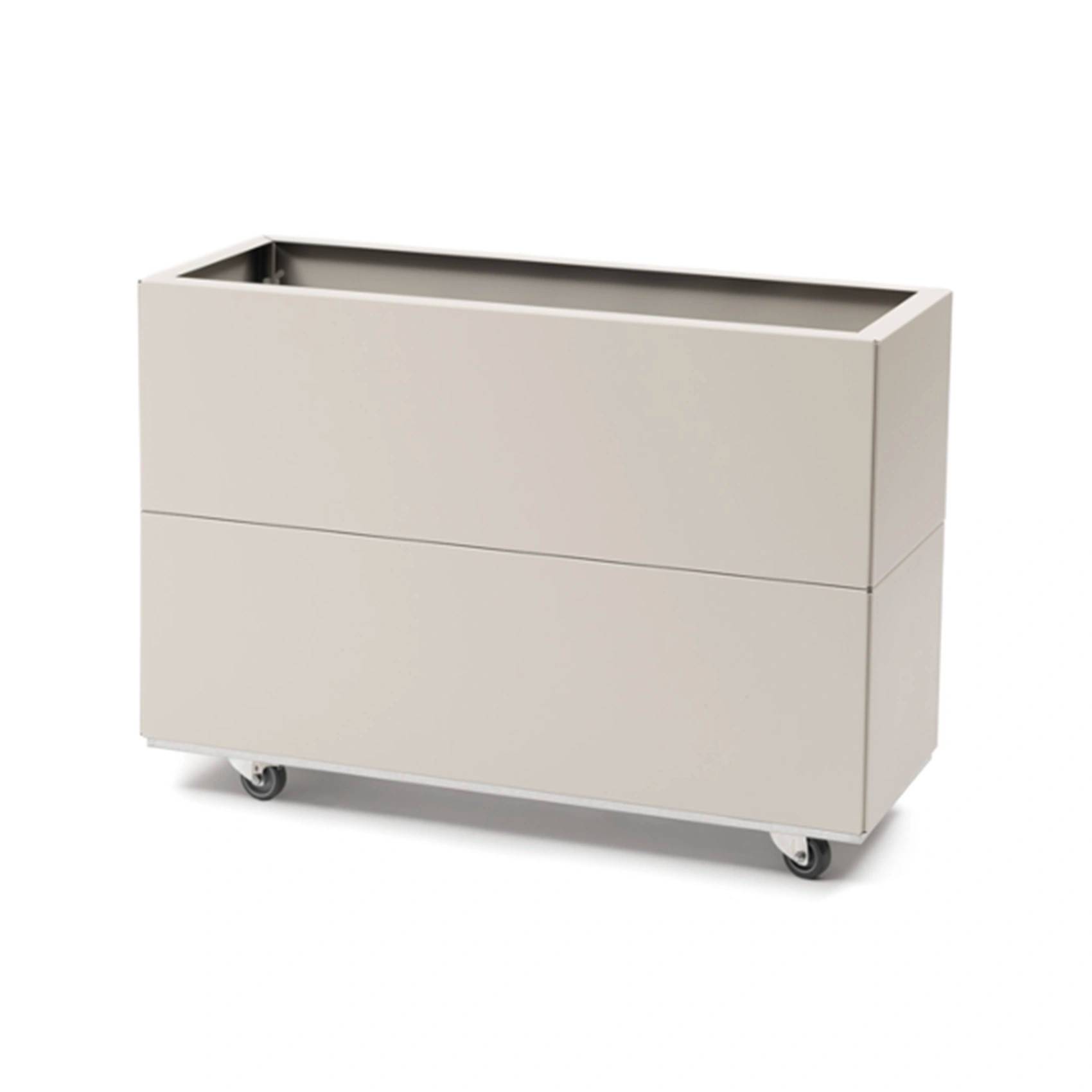 BEDD odlingslåda med ben/hjul - 80x30xH50 cm, kalk - Vit/Beige