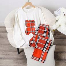 2st Söt Koalatryck för flickor Lös Casual långärmad topp och byxor Pyjamasset - Rött och Vitt (8Y,9Y,10Y,11Y,12Y)