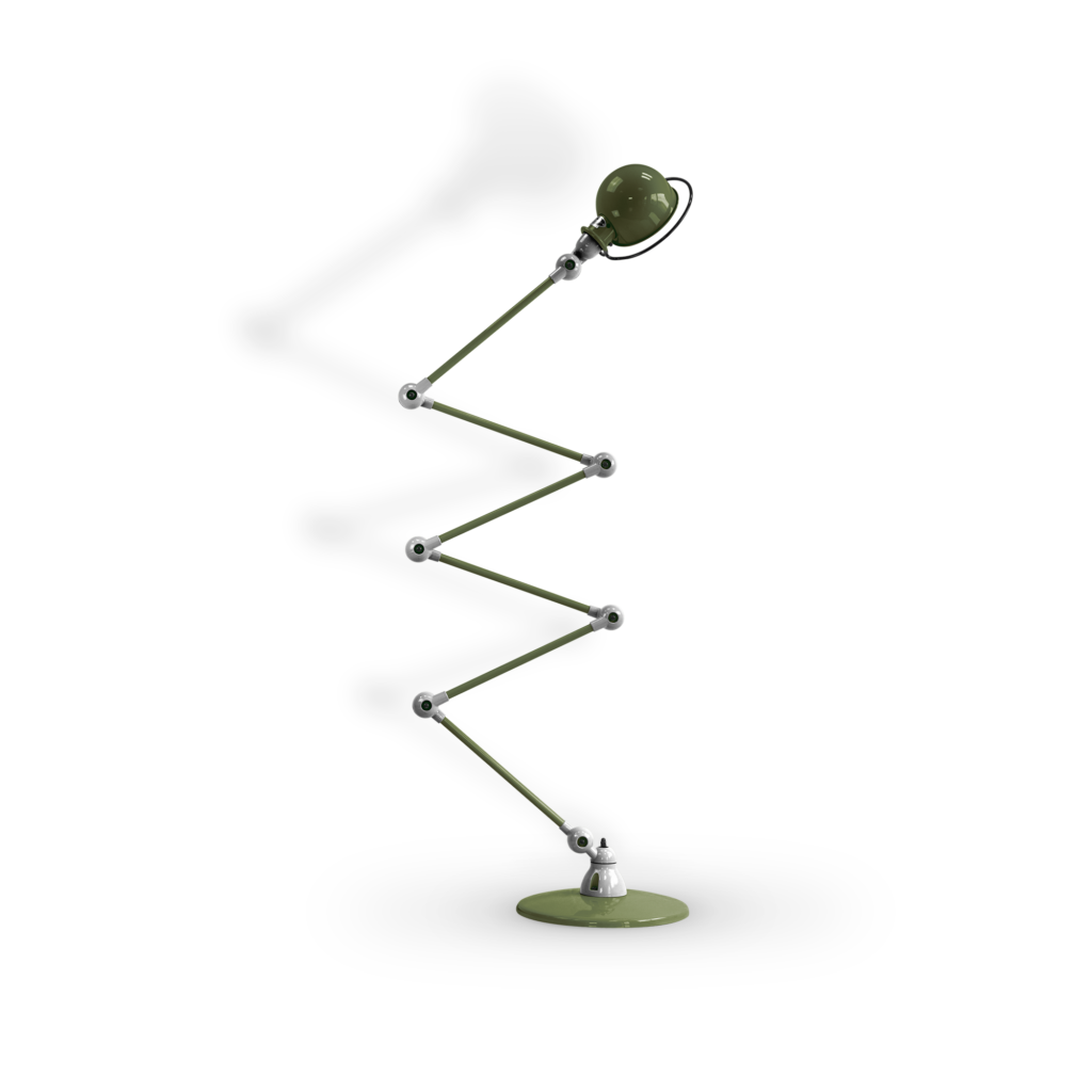 Loft D9406I gulvlampe fra Jieldé - Olive green / Blank/poleret