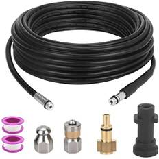 YUET 10M Pressure Washer Hose Cleaner 400 BAR 5800 PSI with Adapter Flexible Tube Unblocker With Jet Nozzle Rotating for Karcher High Pressure Washers Kärcher K2-K7 Series and LAVOR