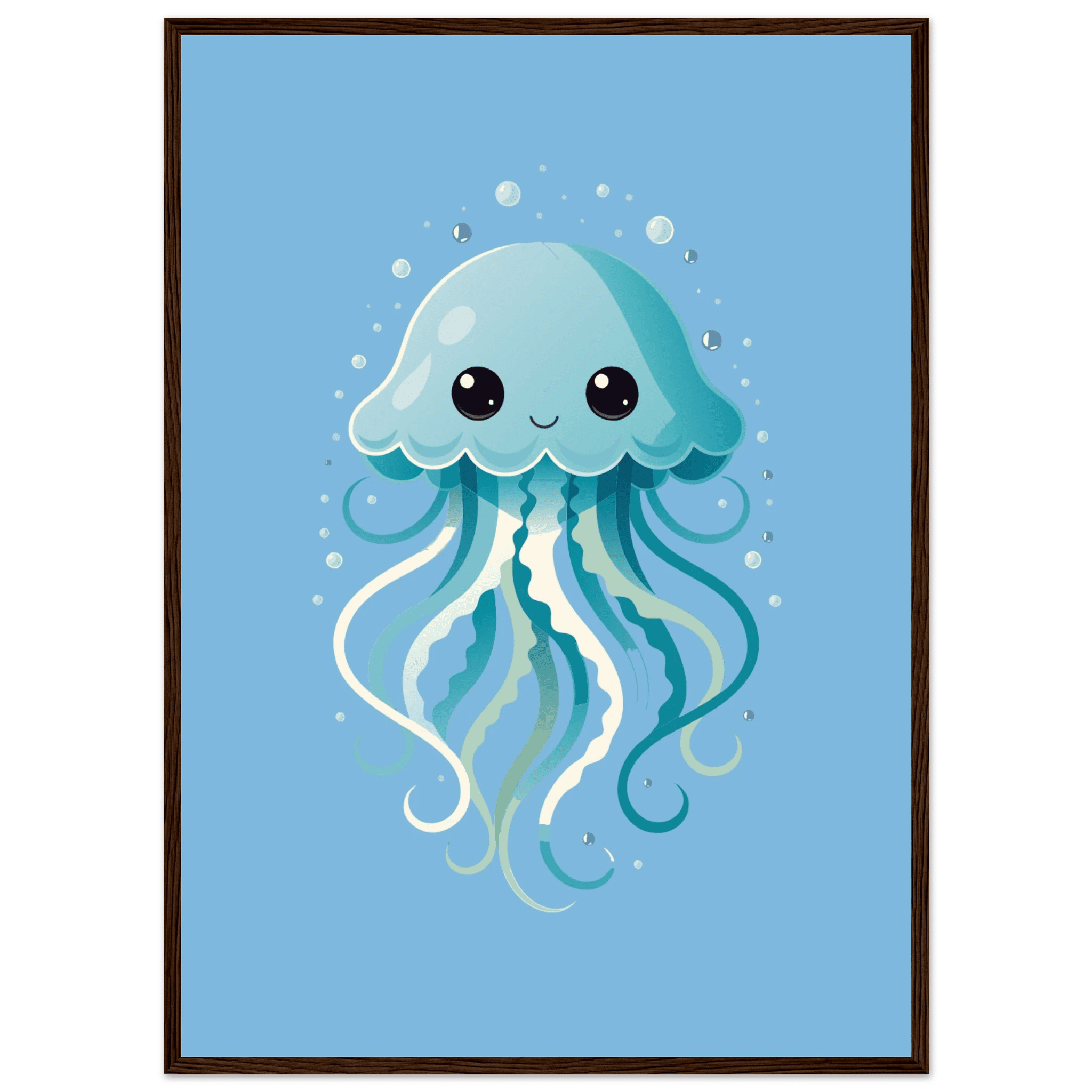 Manetposter-50x70 cm / 20x28″ / Med ram / Mörkt trä