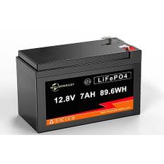 MOUDENSKAY 12 V 7 Ah LiFePO4 batteri litiumbatteri 12 V litiumbatteri, litiumjärnfosfatbatteri, med över 3 000 gånger djupcykel och BMS-skydd för nödströmbelysning, solanläggning, marin etc