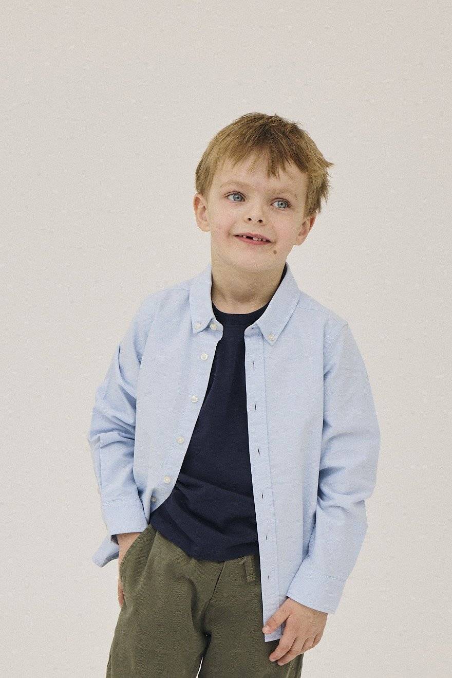 Magasin Teis Oxford Shirt Gots Str 89 år / 128134 cm Light Blue Skjorter Bomuld.