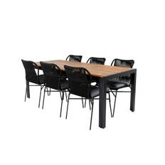 JULIAN BOIS Matbord 205x90 cm + 6 stolar | Utemöbler