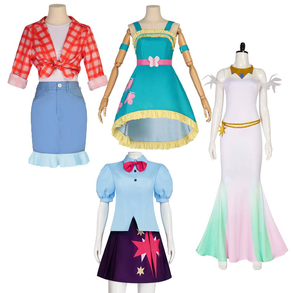 Anime Twilight Sparkle Apple Jack Fluttershy Princess Celestia Cosplay Dress Halloween Carnival Party for Women Girl Costumes