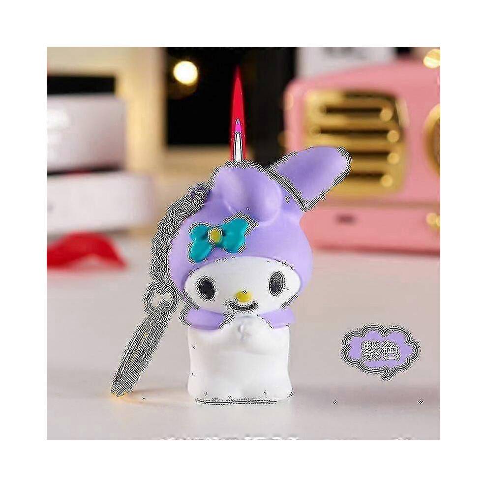 (Style 2 B) Kawaii Creative Cartoon Lighter Pendant Mini Metal Cute Inflatable Butane Windproof Torch Lighter Smoking Accessories Girl Gift