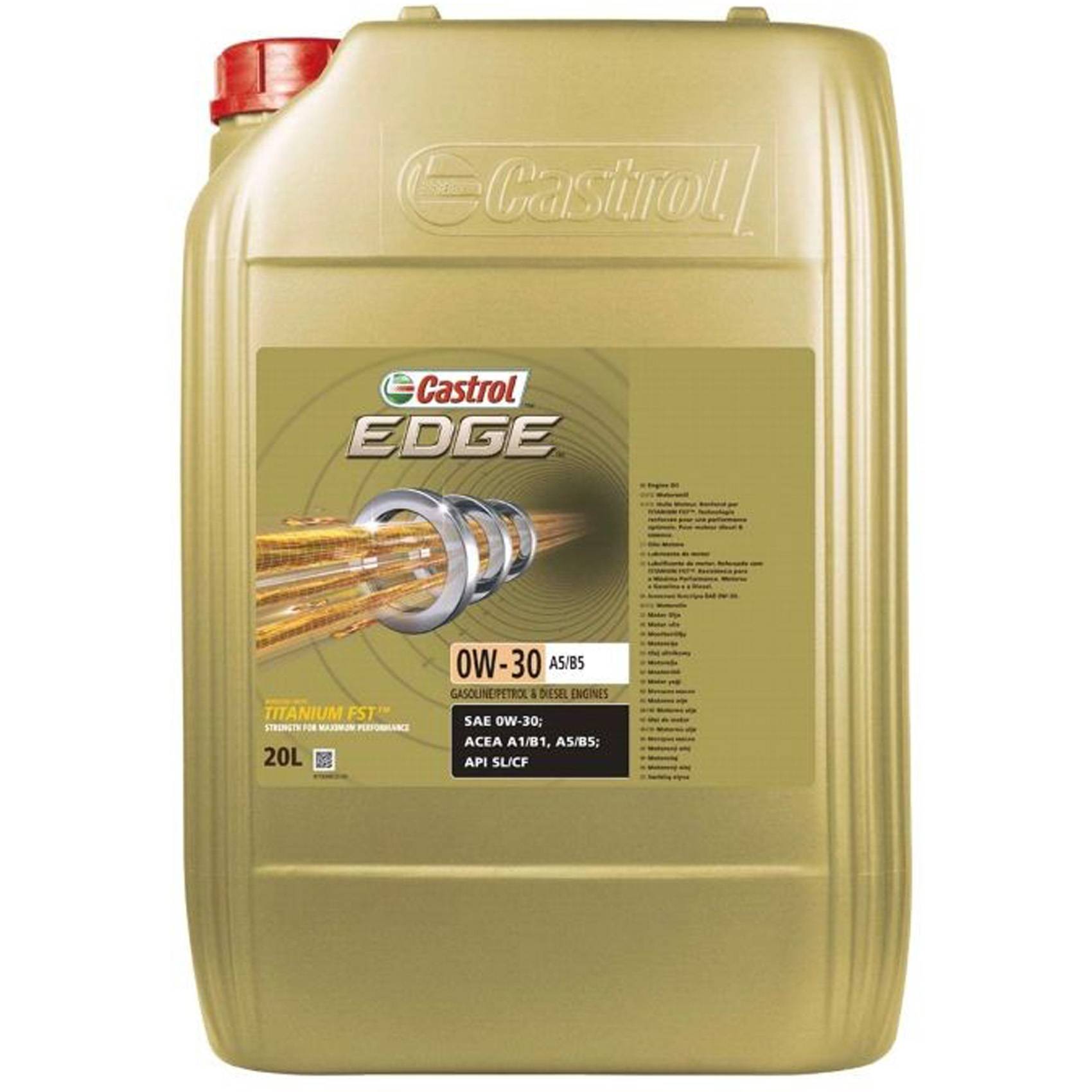 CASTROL 1531B7 Motorolja Castrol EDGE 0W-30 A5/B5 Innehåll: 20l, Helsyntetisk olja