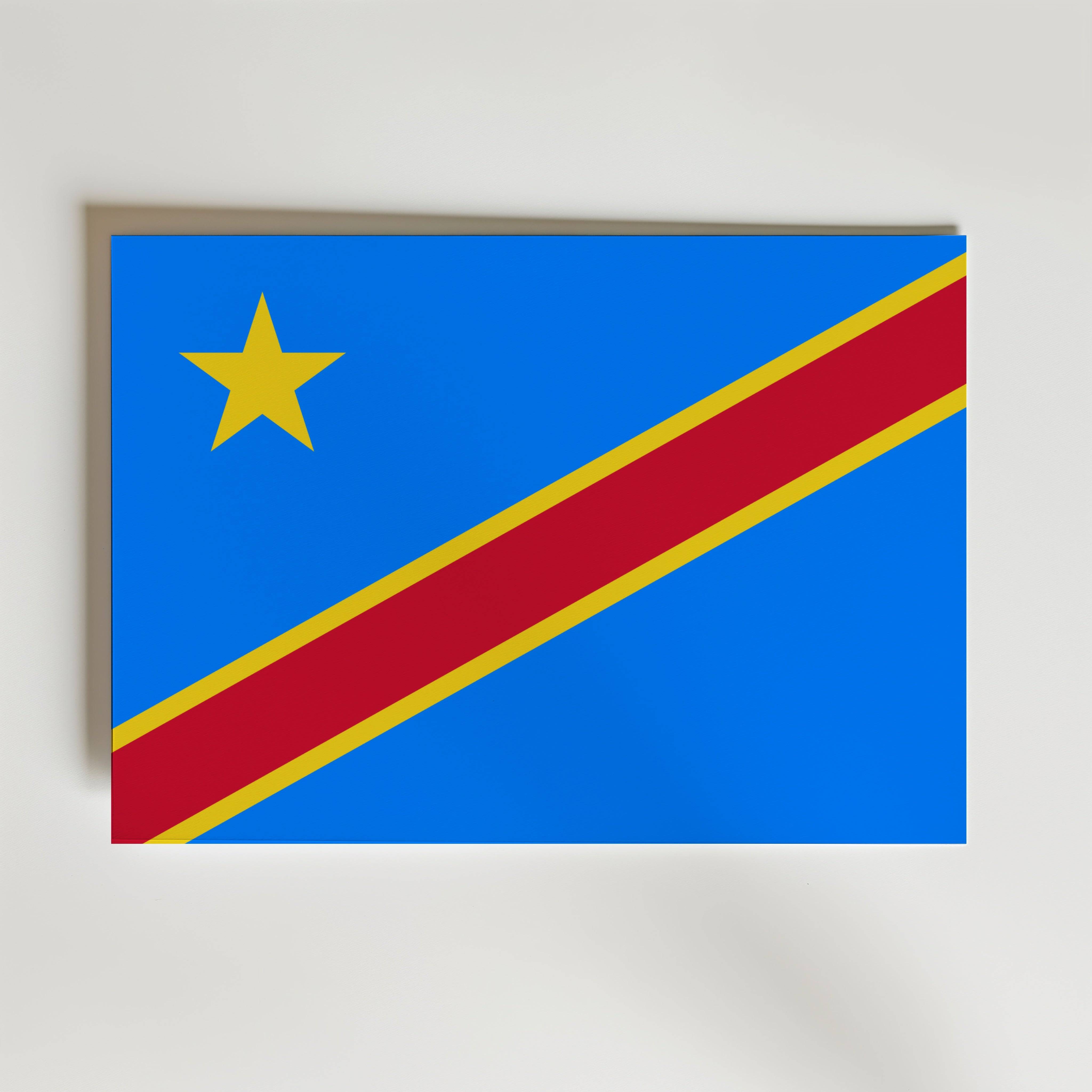 DR Congo National Flag Poster - Canvas 50x40 cm