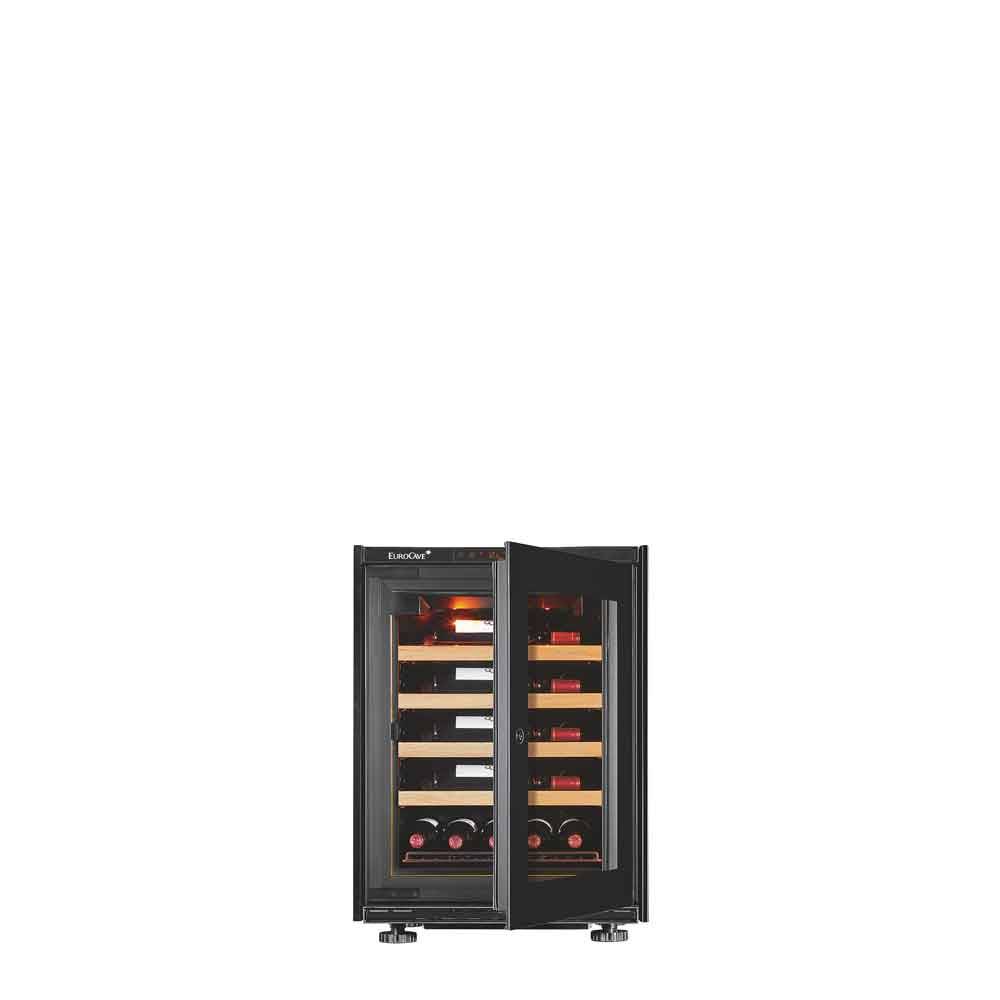 EuroCave Inspiration Small - 28/30 flasker - 1 zone - Premium pack - Wood//Full glass door.