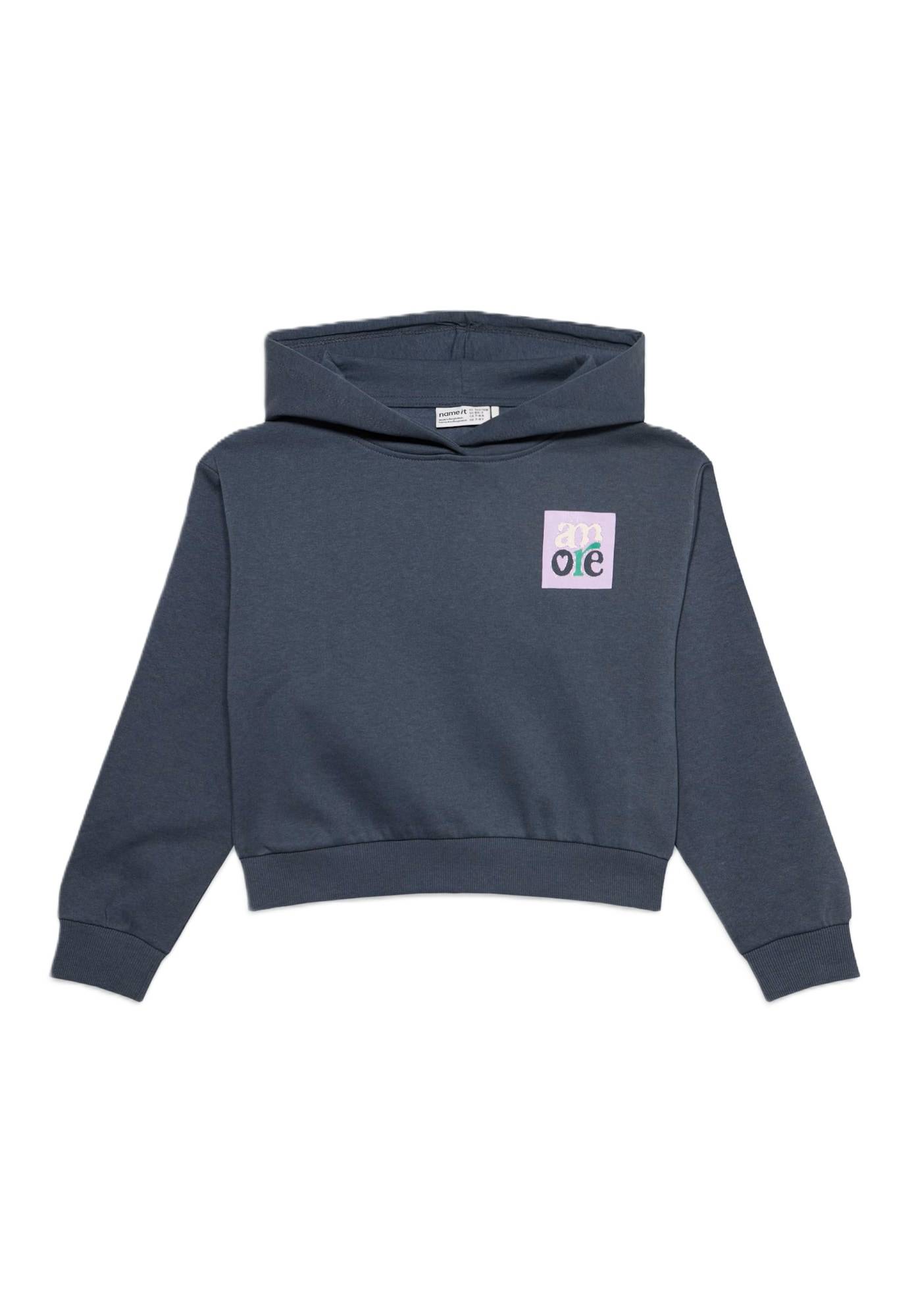 NAME IT Sweatshirt 'NKFNATTALIE'  navy / græsgrøn / lyselilla / hvid