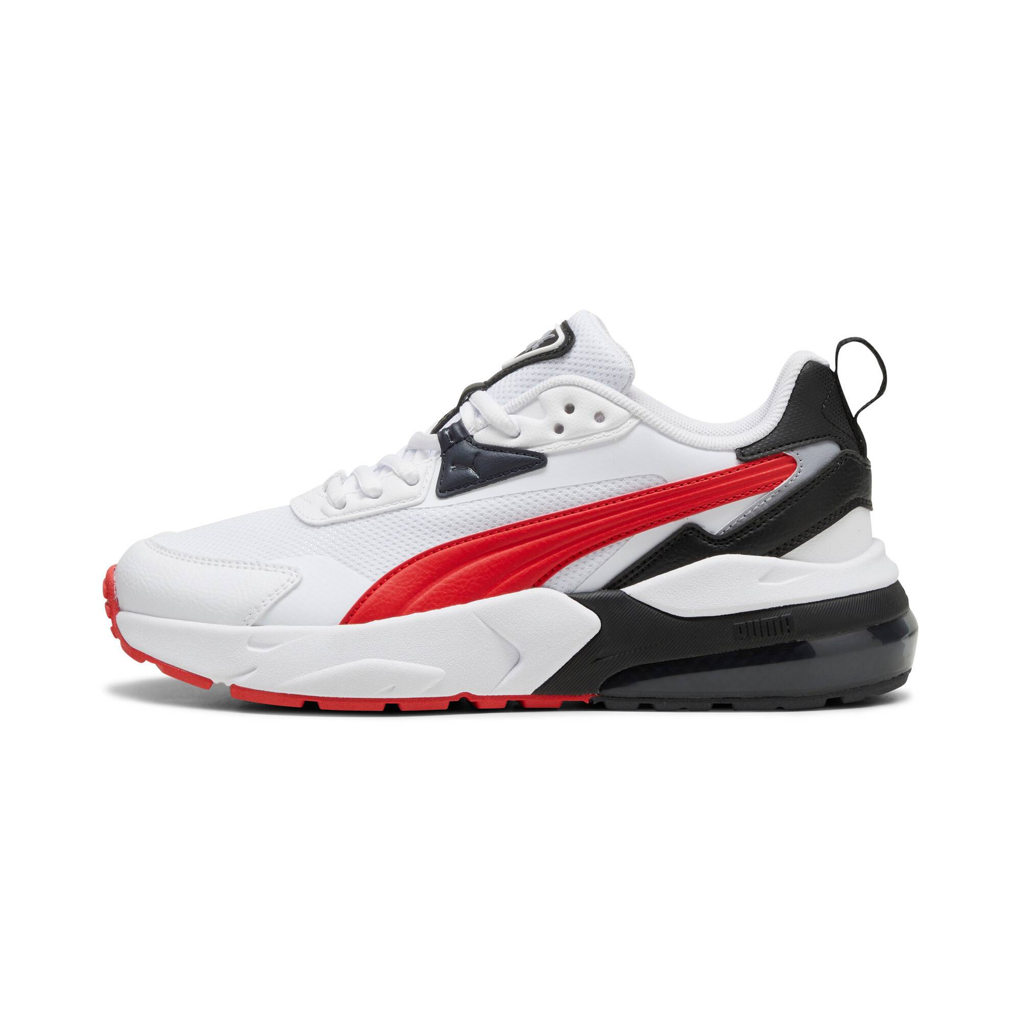 PUMA Vis2k Youth Sneakers, Shoes, White/Red/Black, 37