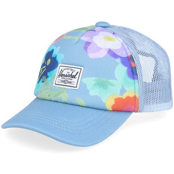 Herschel - Blå trucker Keps - Kids Whaler Mesh Baby 6–18 Months Blue Paper Flowers Trucker @ Hatstore