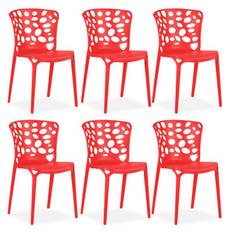 Chaise de jardin lot 6 chaises rouges