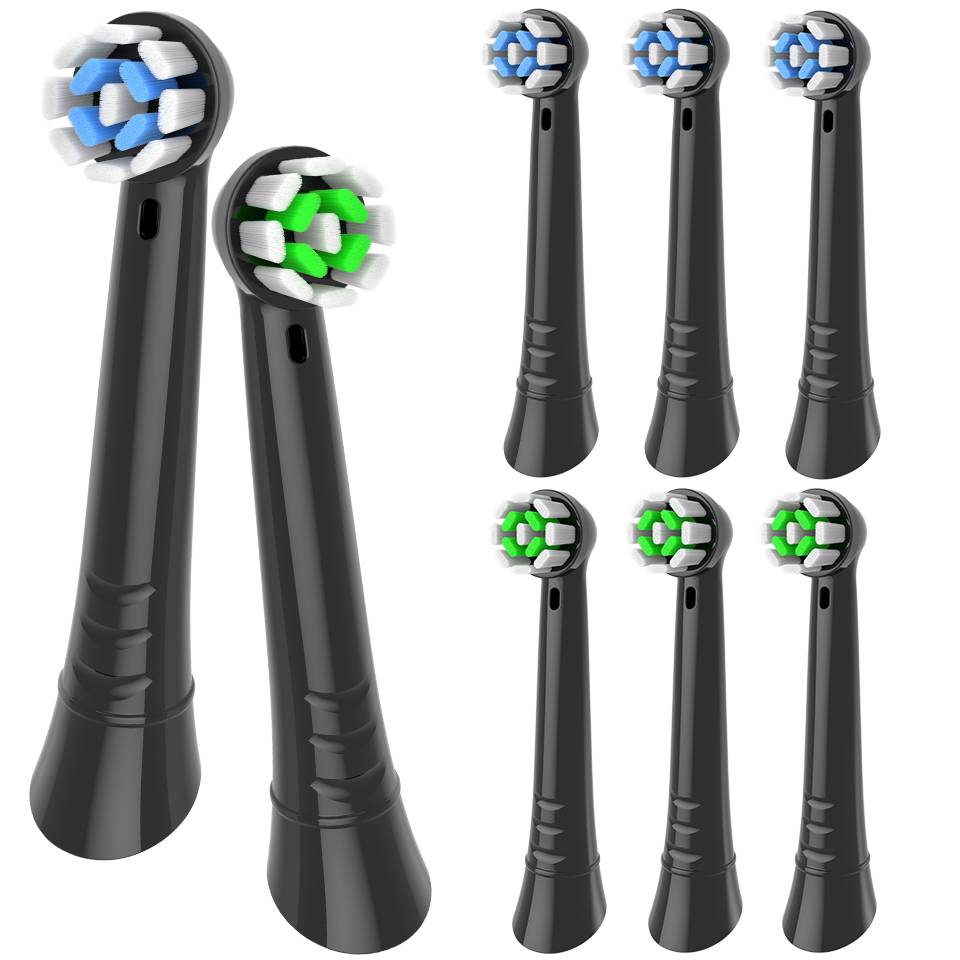 8Pack Replacement Heads Compatible with Oral B IO 2/3/4/5/6/7/8/9/10 Deep Clean Series Electric Toothbrush (Black/White)