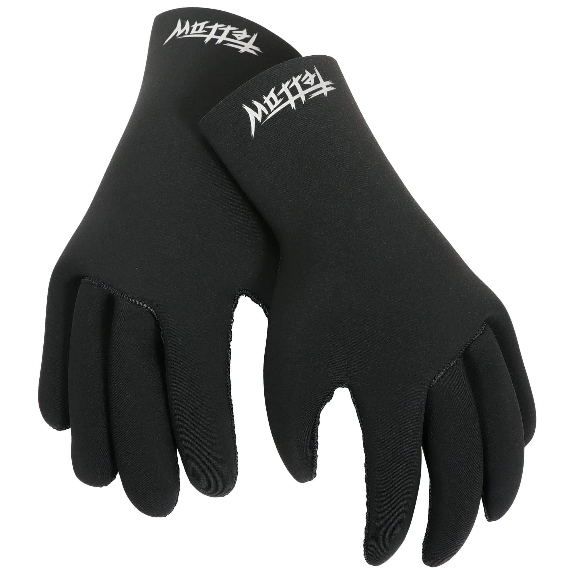 FELLOW Surf Gloves, 2mm, Waterproof and Cold-Wet Winter Neoprene Wetsuit Gloves for Men and Women, Japanese Standard, Army Black, XL Size