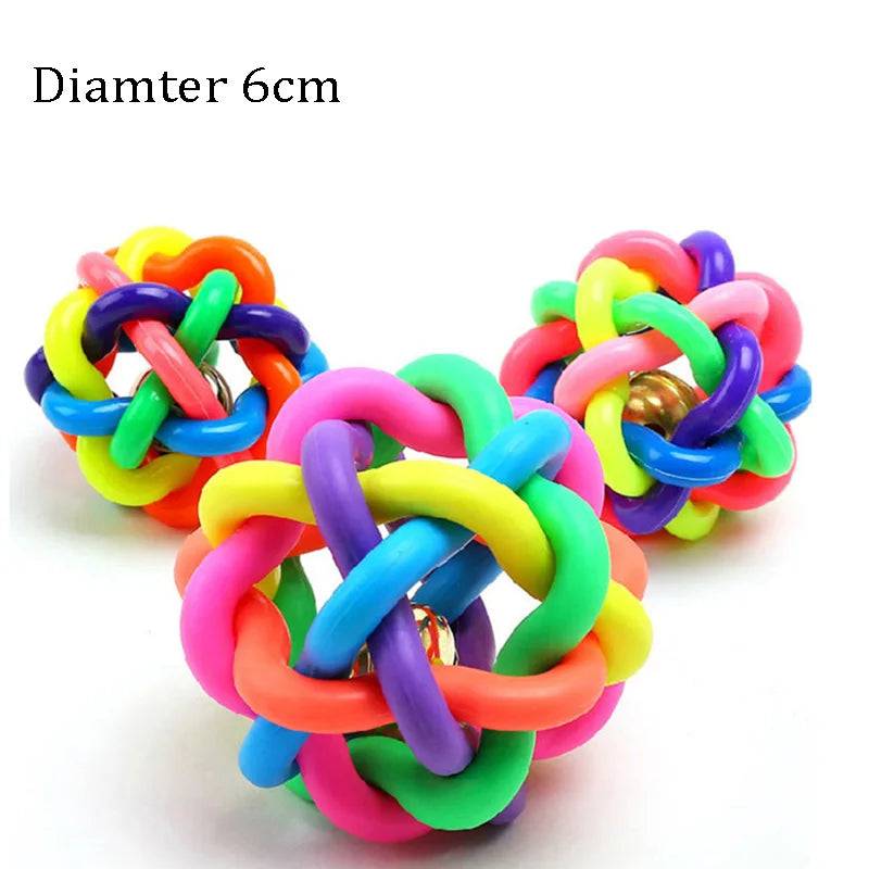 Squeaky Ball Toys for Small Dogs — 6cm - Bell Ball / 1pcs random color / SPC (1pcs random color)