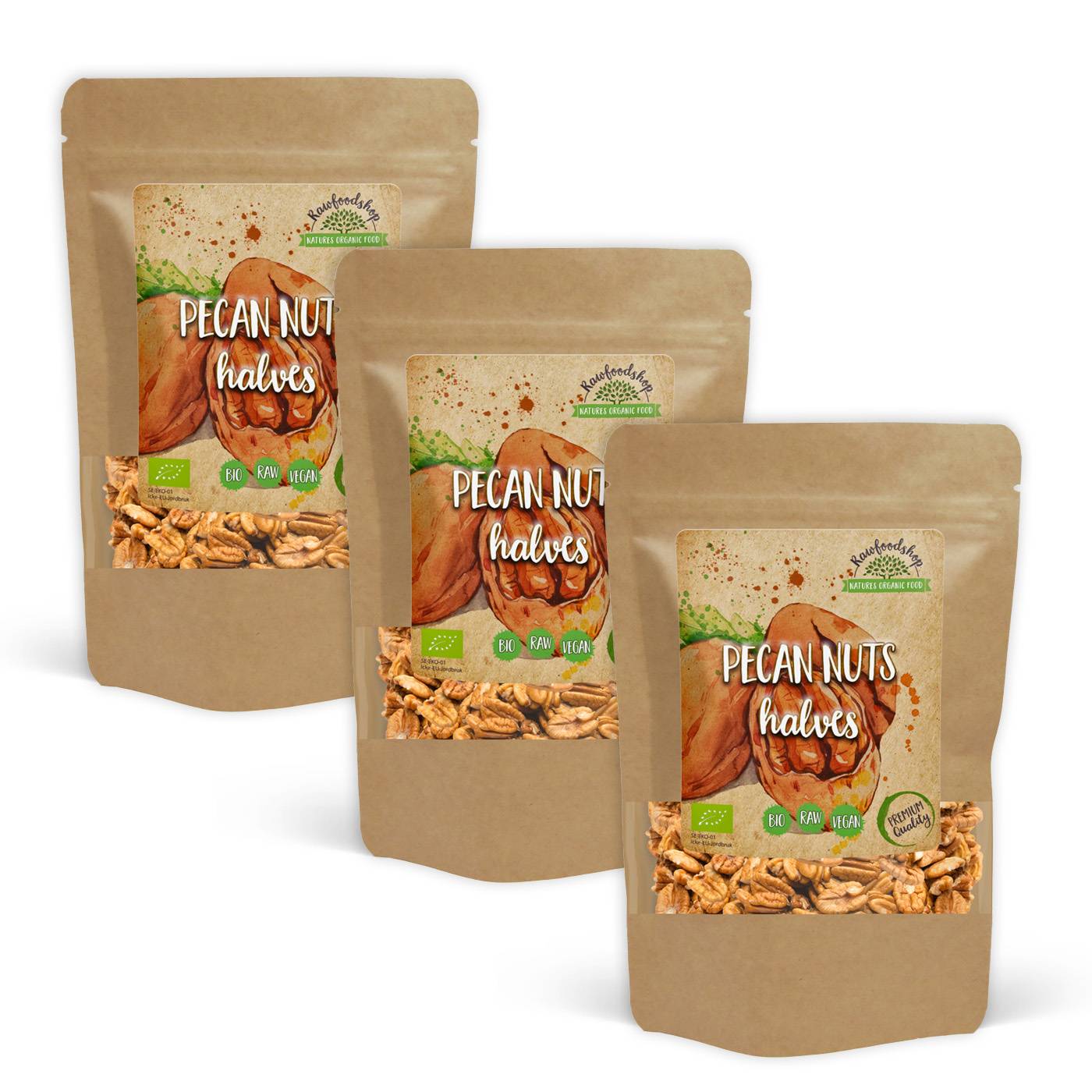 Pekannødder Premium RAW ØKO 250g x 3 pakker