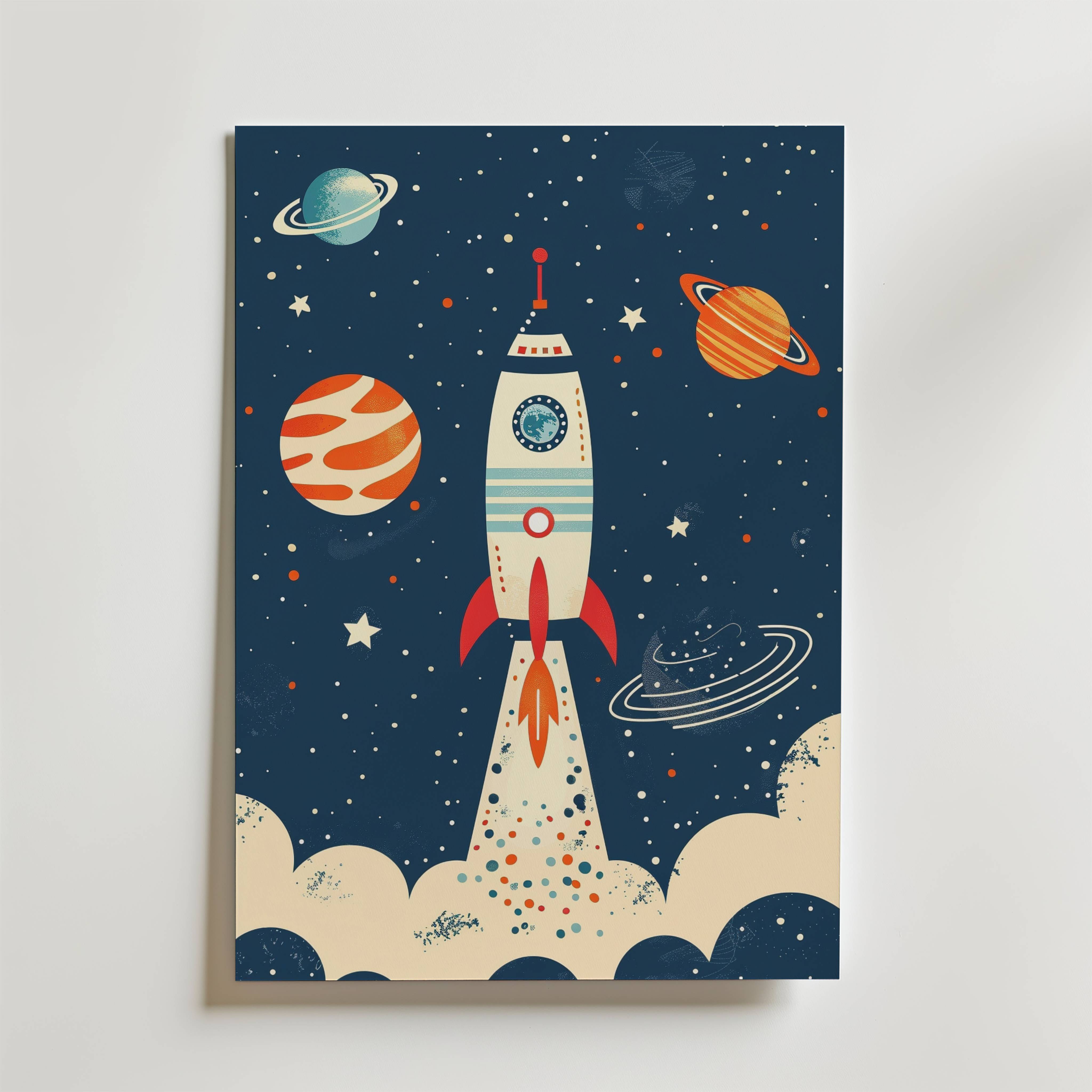 Space Adventure Poster - Premium Canvas 50x70 cm
