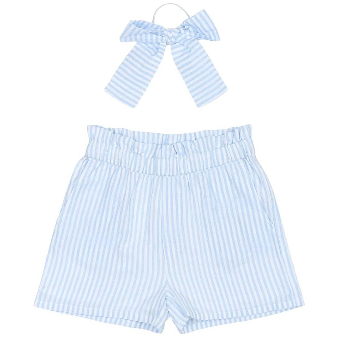 The New Nalani Shorts White Swan Striped White Swan Striped 3-4 Y Blå 3-4 år Piger