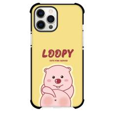 Zanmang Loopy Phone Case For iPhone Samsung Galaxy Pixel OnePlus Vivo Xiaomi Asus Sony Motorola Nokia - Zanmang Loopy Cute Pink Beaver Yellow Background