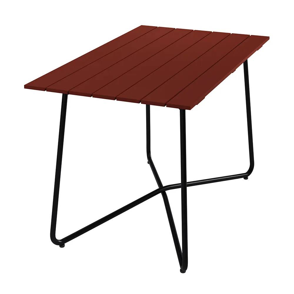 Grythyttan Stålmöbler, Bord B25A 120 cm Mørkerød / sort