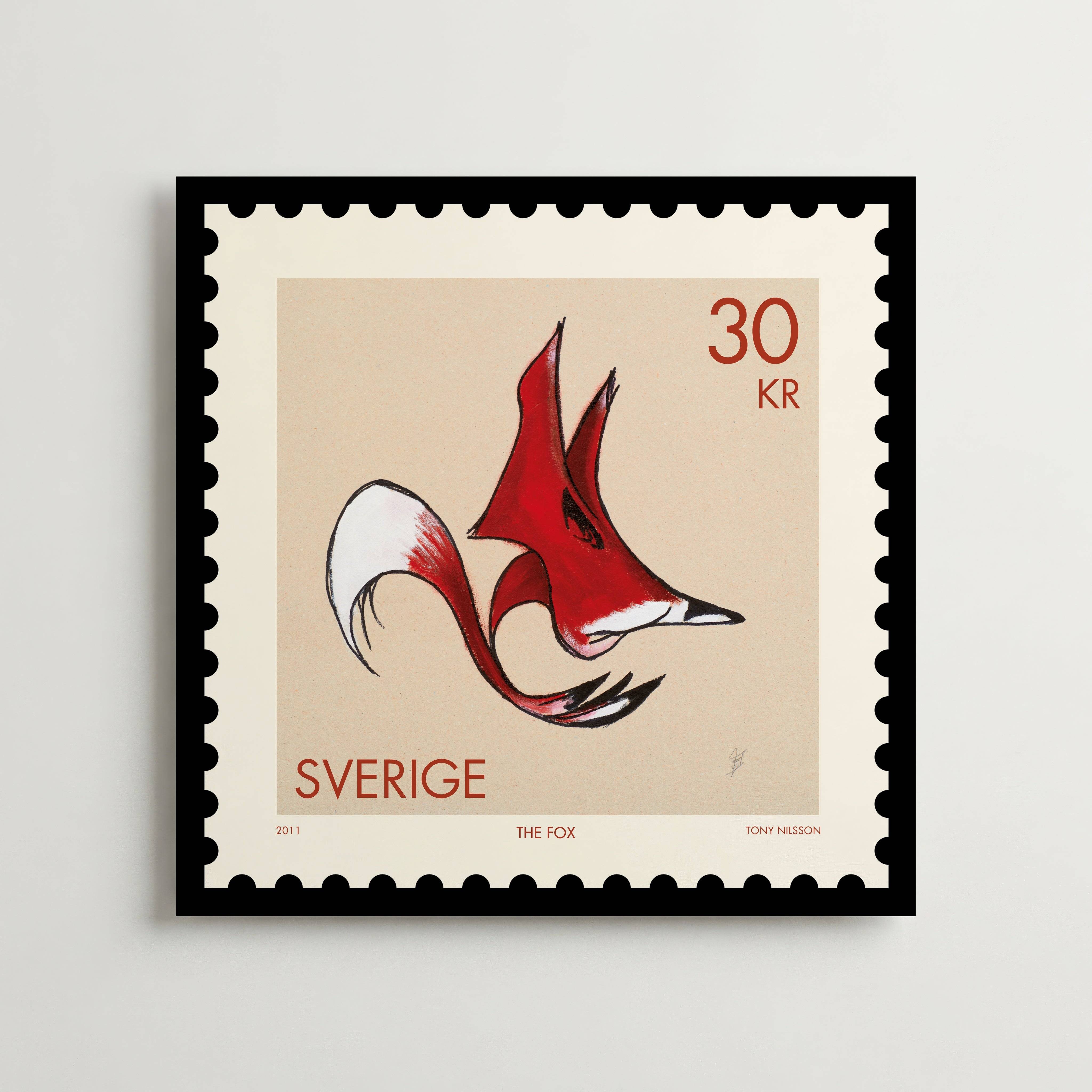 The Fox Tony Nilsson - Fine Art Poster 30x30 cm