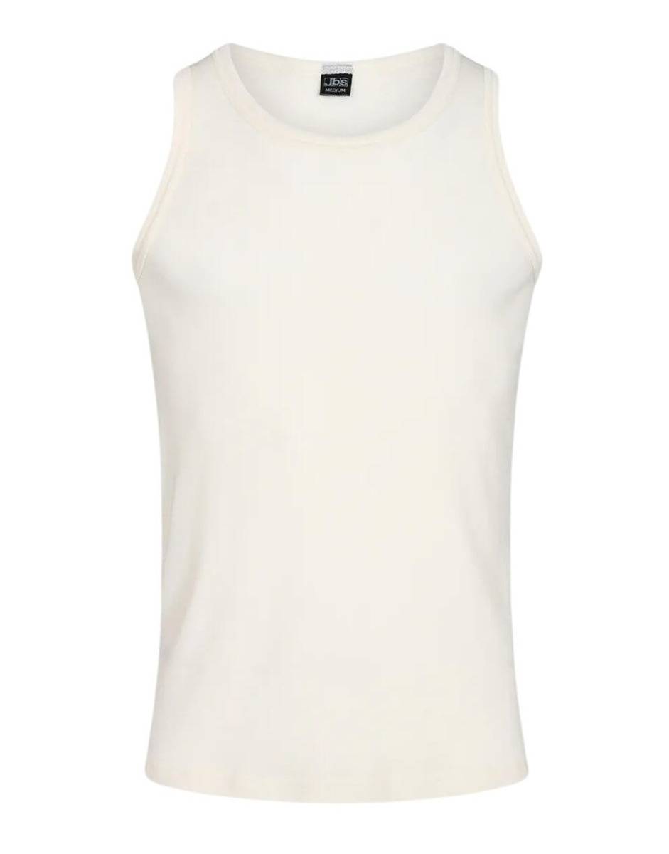 Tank-top i 100% merino uld til mænd, JBS, hvid, str. medium.