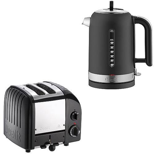 Dualit - Classic Mattsvart - Brödrost 2 skivor + Vattenkokare 1.7 L