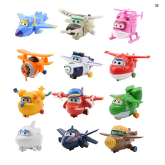 12 st Mästerflygarna Deluxe Super Wings Transformera Mini Figurer Leksak