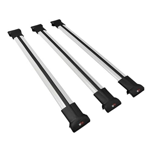 Kompatibel med Dacia Jogger 2021-2026 FLY Modell tvärbalkar för takräcke Aluminium grå 3 styck