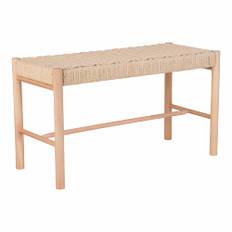 Abano Bänk – Bänk i poppel och naturlig vävsits, natur, 35x80x45 cm