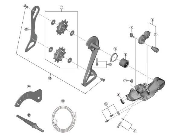 Shimano Dura Ace kabelhållare för bakväxel RD-R9250