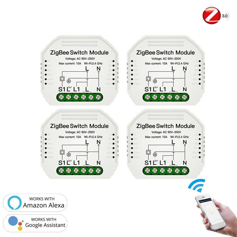 Tuya zigbee 3.0 smart light switch module smart life / tuya trådlös fjärrkontroll, arbeta med alexa google home för röststyrning